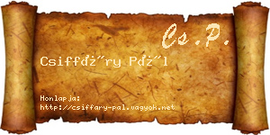 Csiffáry Pál névjegykártya